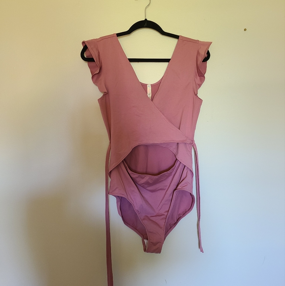 Free People Ballet Pink Bodysuit XL
